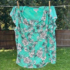 Elle Women's Teal Floral Blouse